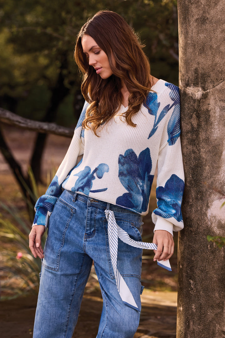 Tribal Audrey Carpenter Jeans with Removable Scarf