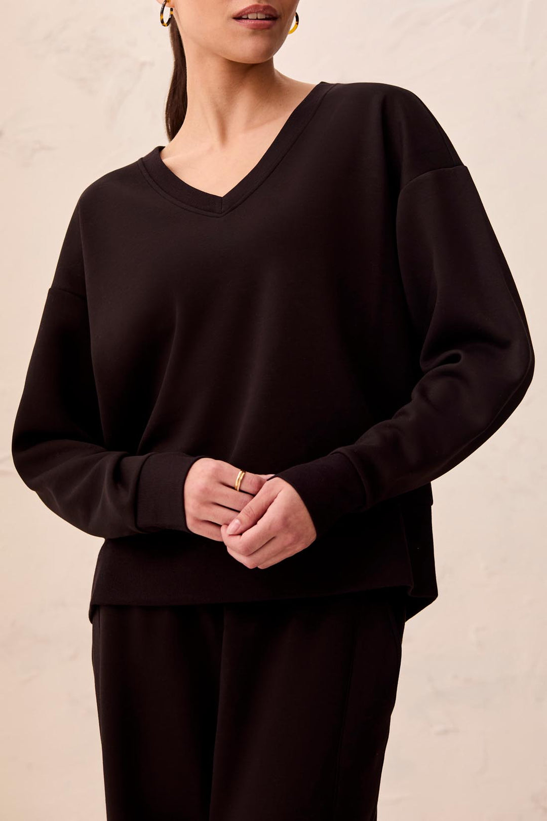 Tribal Long Sleeve V-Neck Knit Top