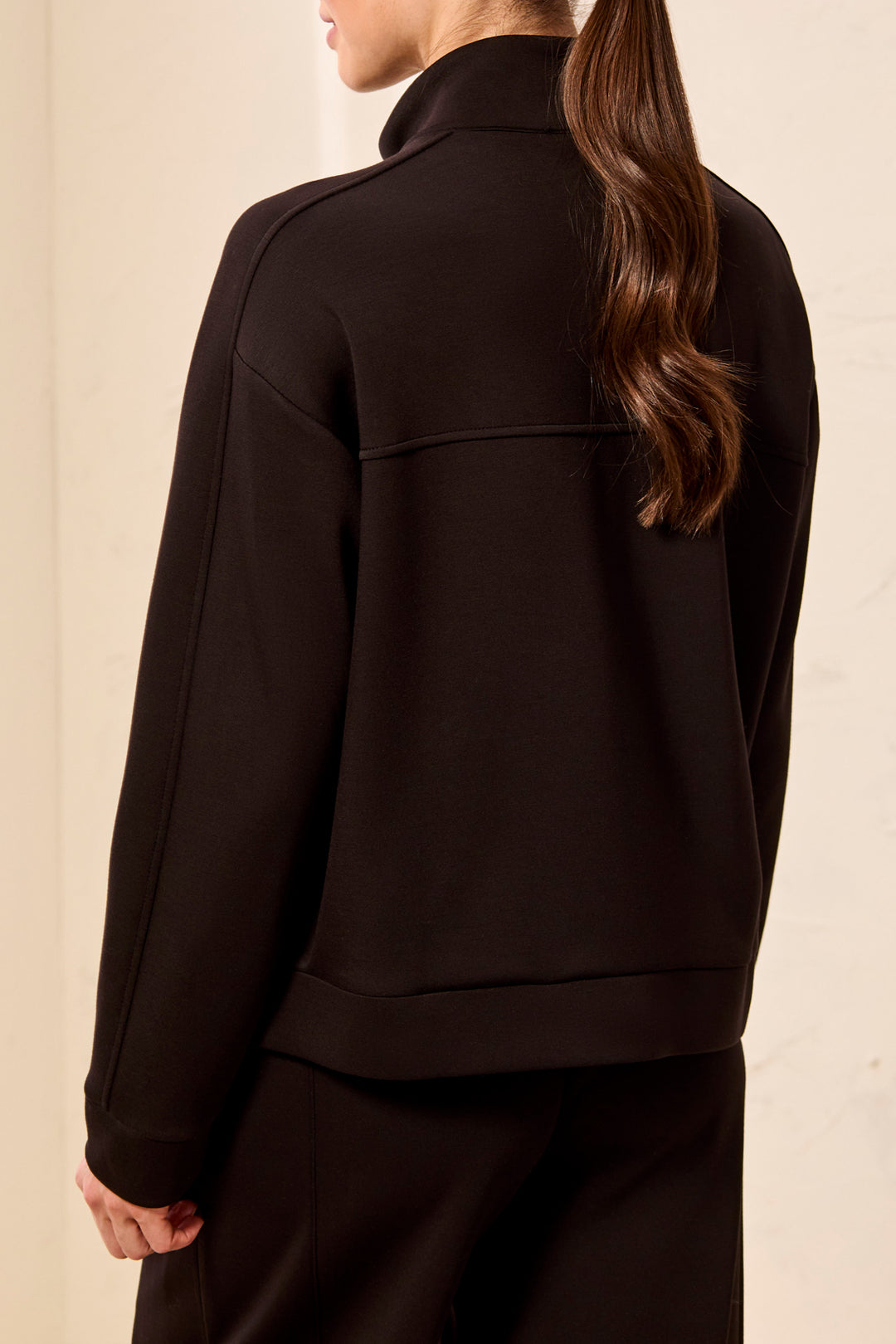 Tribal Long Sleeve Mock Neck Cardigan with Pockets