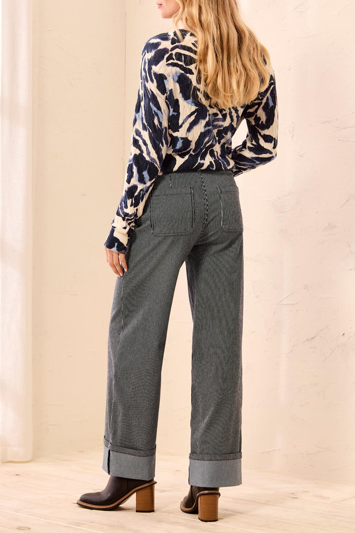Tribal Fly Front Ankle Pant Jeans with Wide Cuff