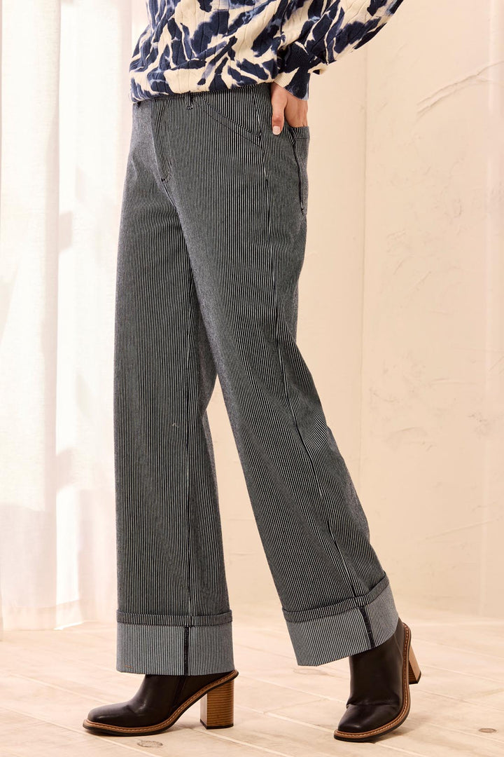 Tribal Fly Front Ankle Pant Jeans with Wide Cuff