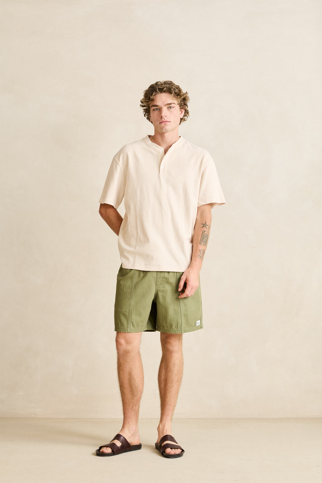 Rhythm Vintage Jersey Short Sleeve Henley