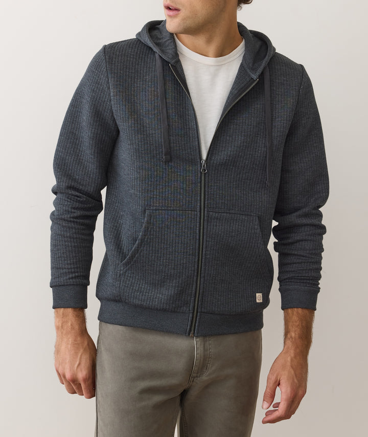 Marine Layer Corbet Quilted Full Zip Hoodie