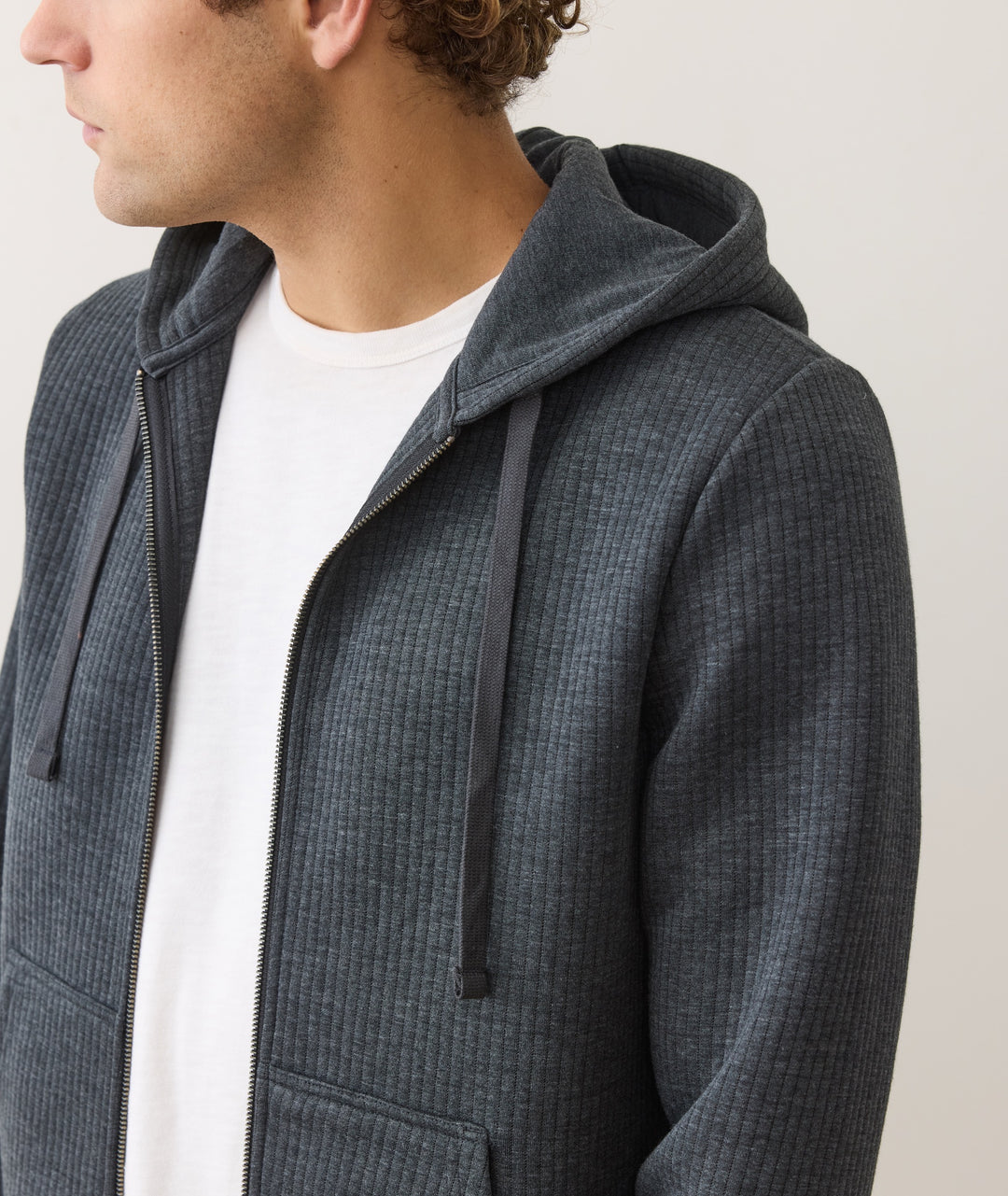Marine Layer Corbet Quilted Full Zip Hoodie