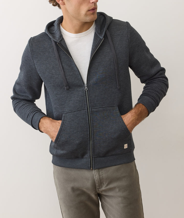 Marine Layer Corbet Quilted Full Zip Hoodie
