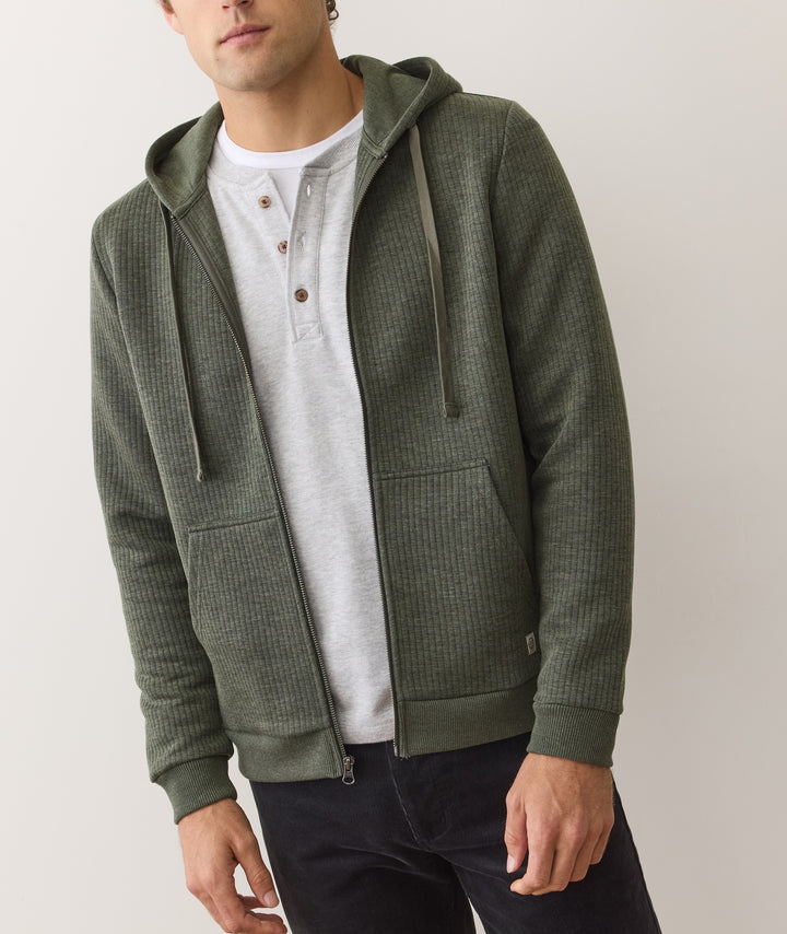 Marine Layer Corbet Quilted Full Zip Hoodie
