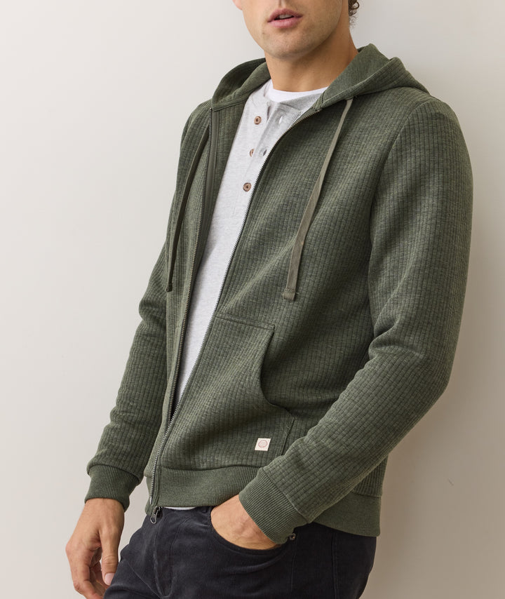 Marine Layer Corbet Quilted Full Zip Hoodie