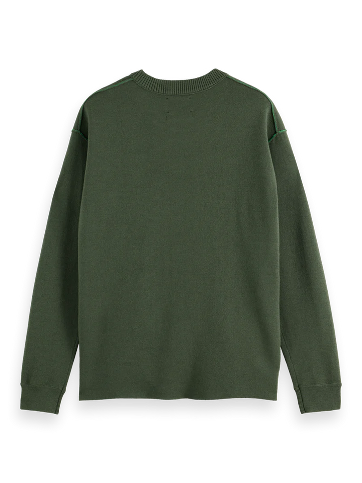 Scotch & Soda Merino Double Face Dropped Shoulder Crewneck