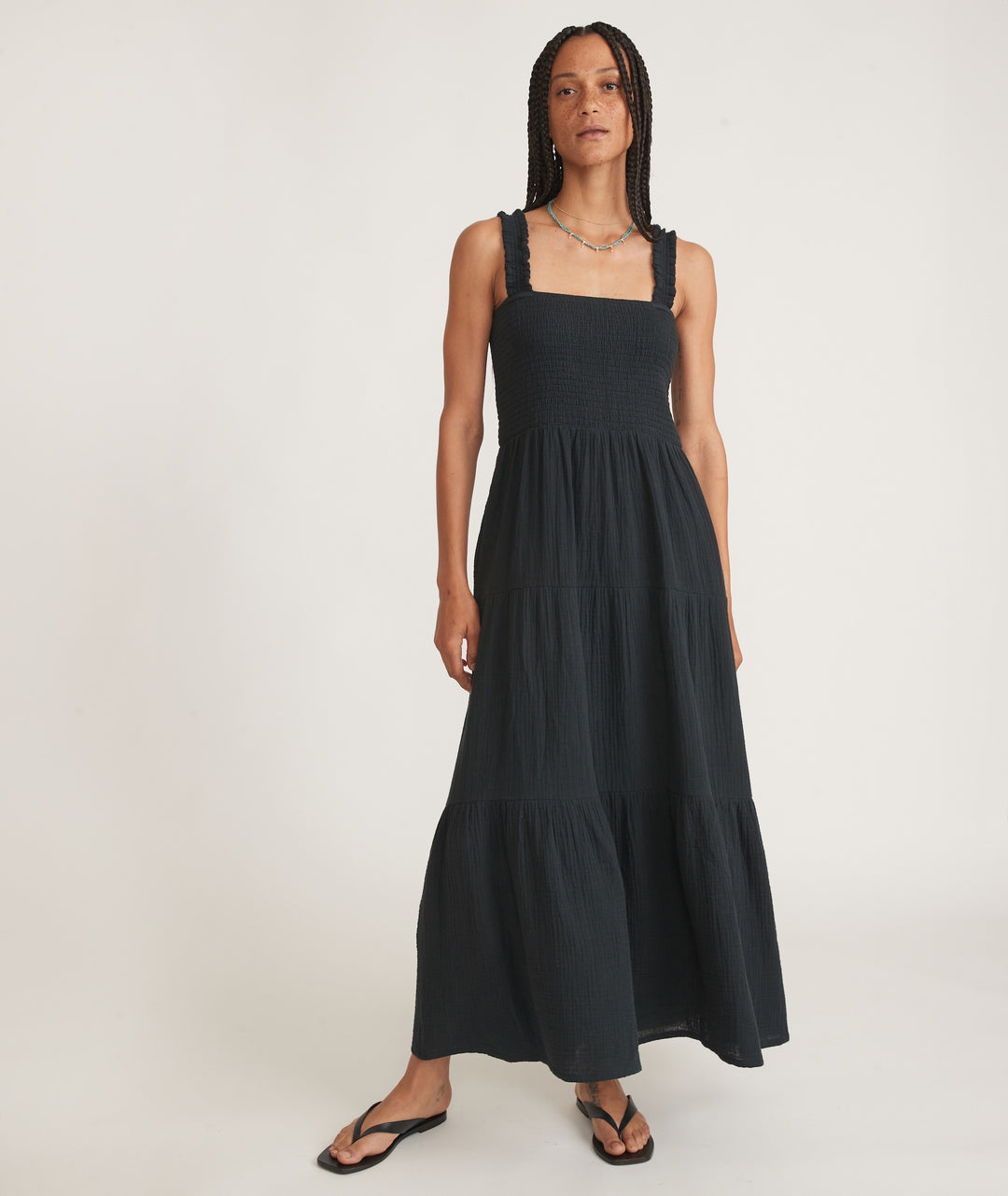marine layer smocked tiered maxi dress Marine Layer Selene Smocked Tiered Maxi Dress
