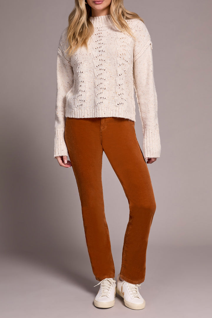 Tribal Crew Neck Sweater with Puff Sleeves