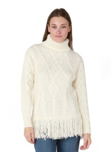 Room 34 by Dex Fringe Hem Turtleneck Sweater