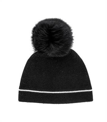 Mitchie's Matchings Beanie With Crystal Line and Fox Pom