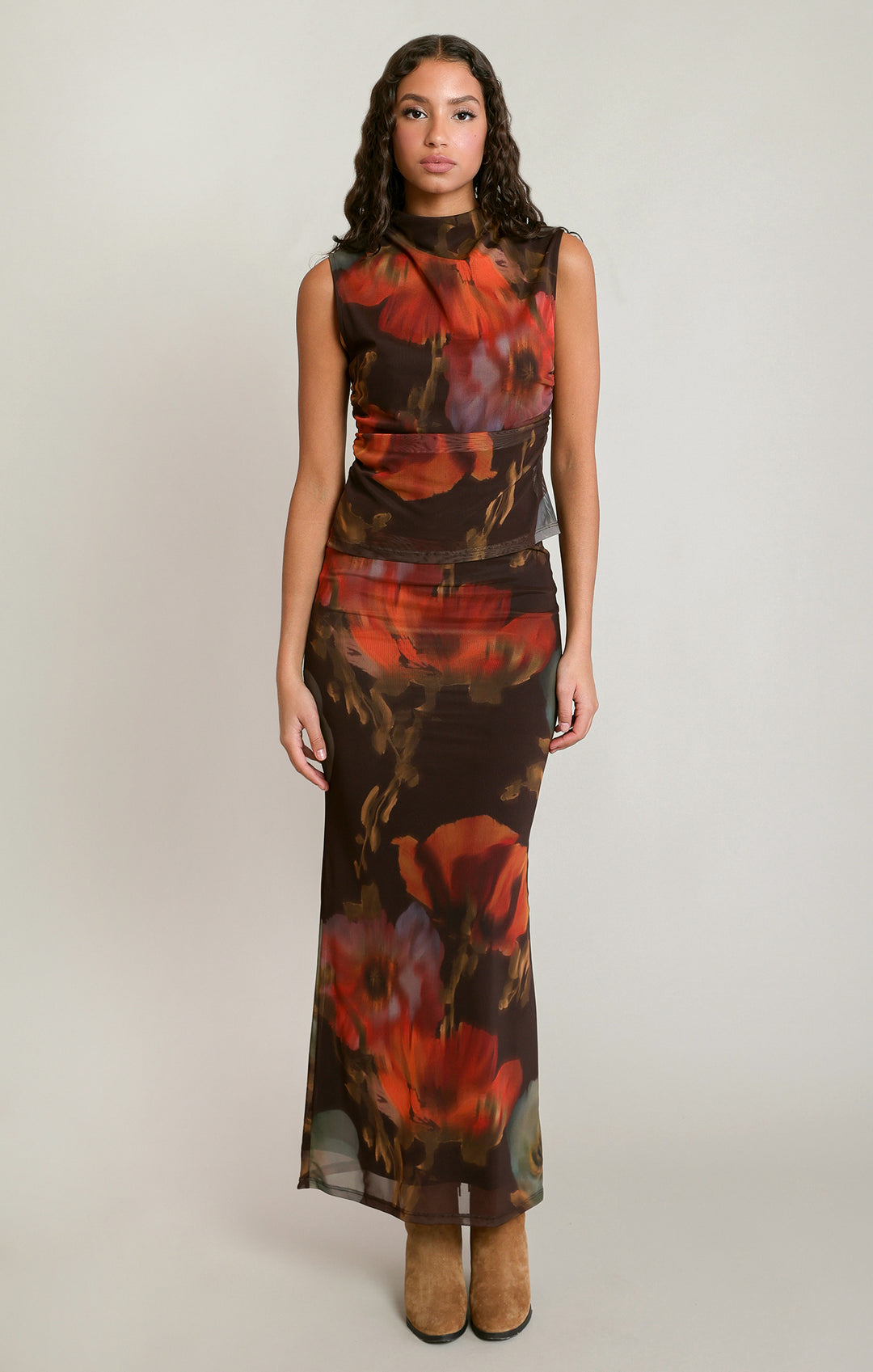 Dex Mesh Floral Top