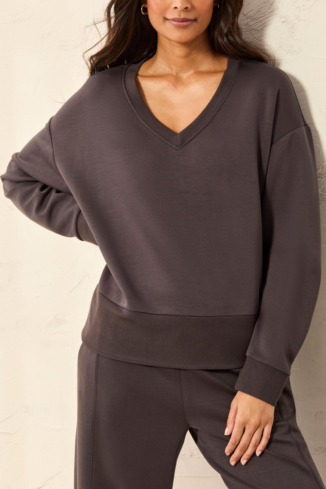 Tribal Long Sleeve V-Neck Knit Top