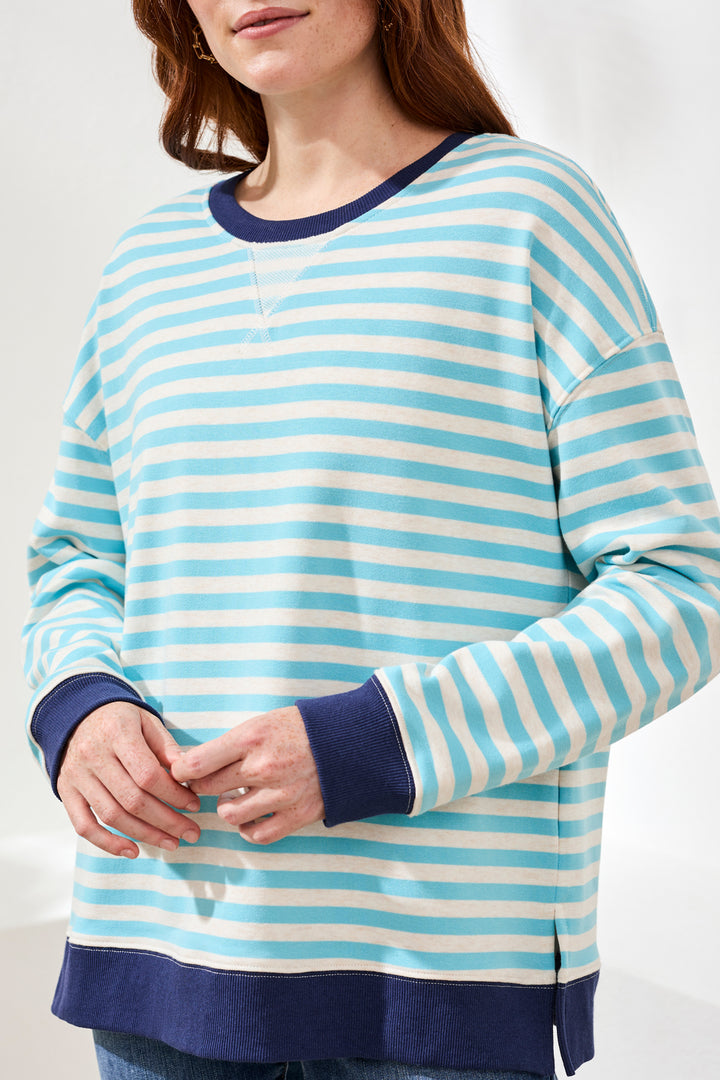 Tribal Crew Neck Combo Striped Top