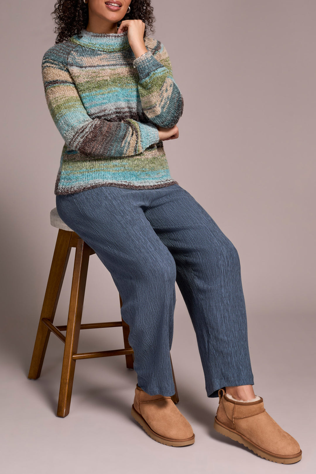Tribal Long Sleeve Mock Neck Sweater