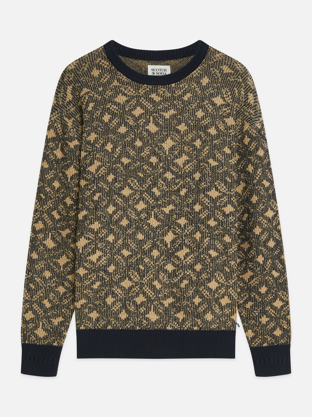 Scotch & Soda Jacquard Wool-Blend Extra Dropped Shoulder Pullover