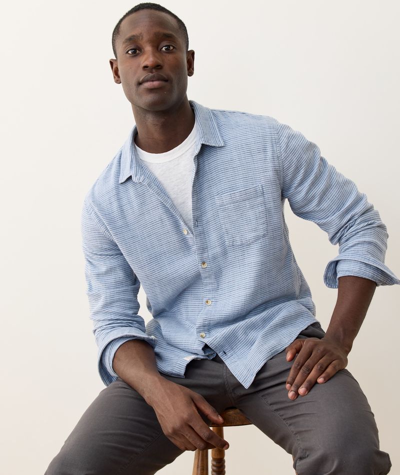 Marine Layer Classic Stretch Long Sleeve Selvage Shirt