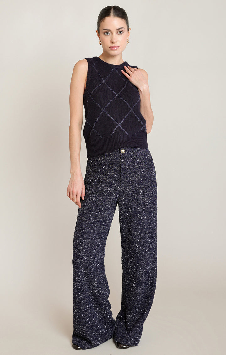 Black Tape Sequin Sweater Vest
