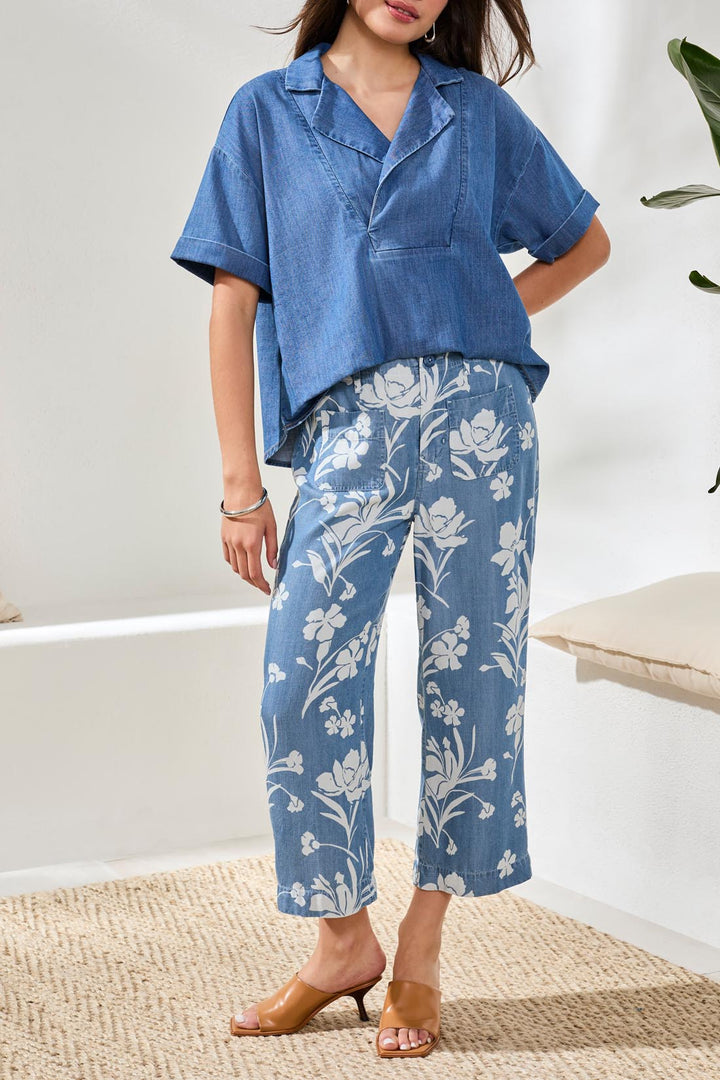 Tribal Flowy Wide Crop Pants