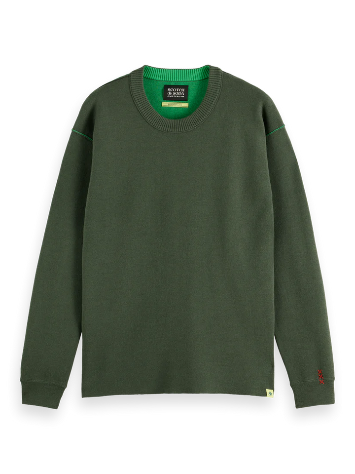 Scotch & Soda Merino Double Face Dropped Shoulder Crewneck