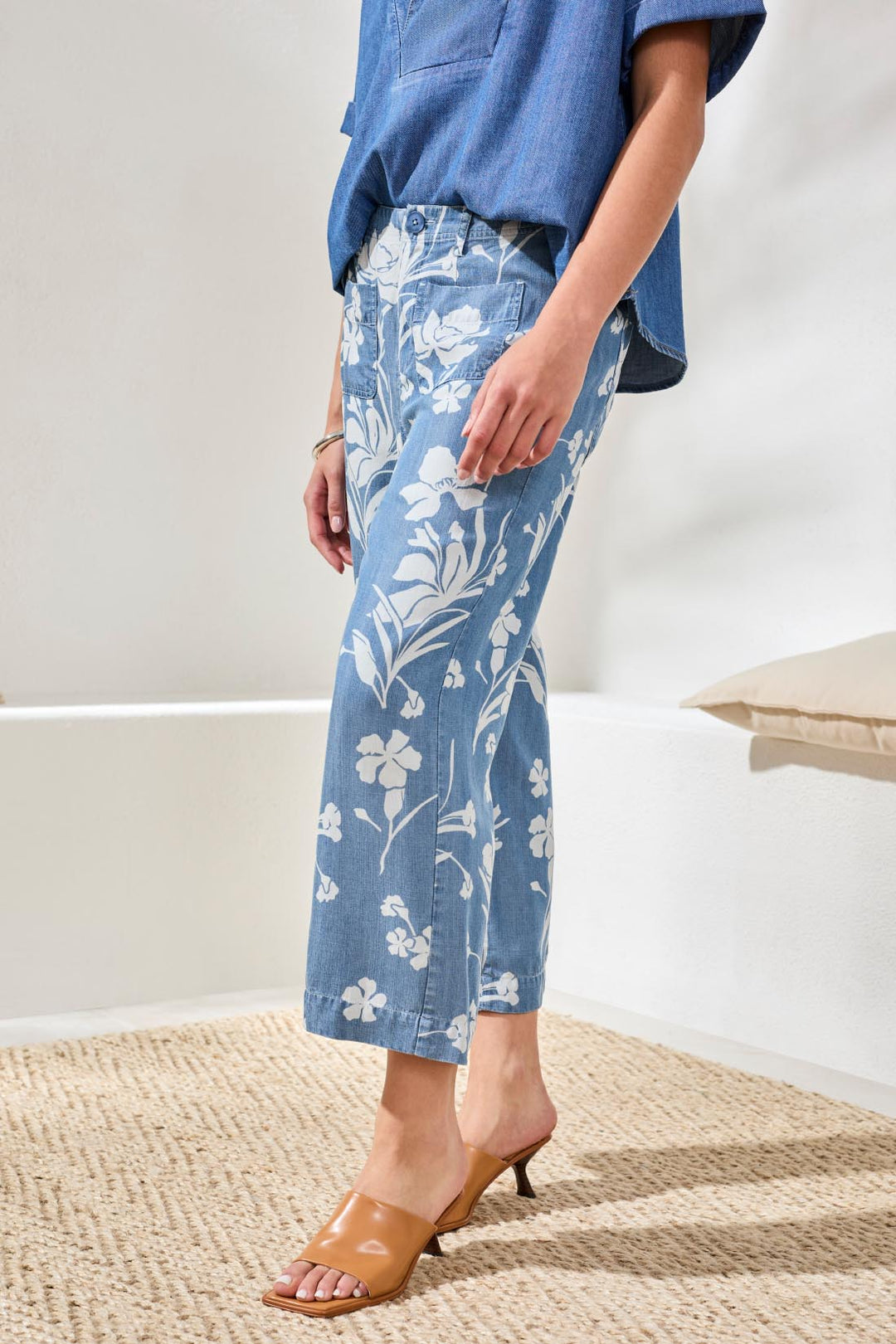 Tribal Flowy Wide Crop Pants