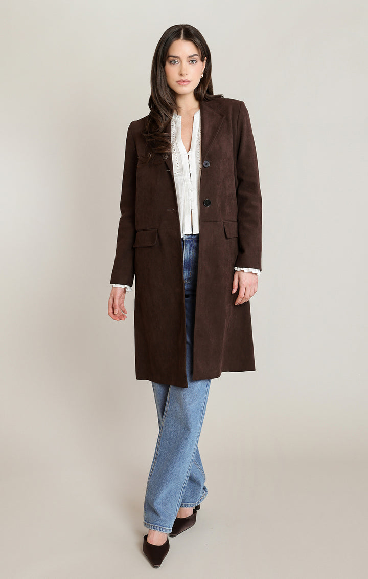 Black Tape Suede Coat