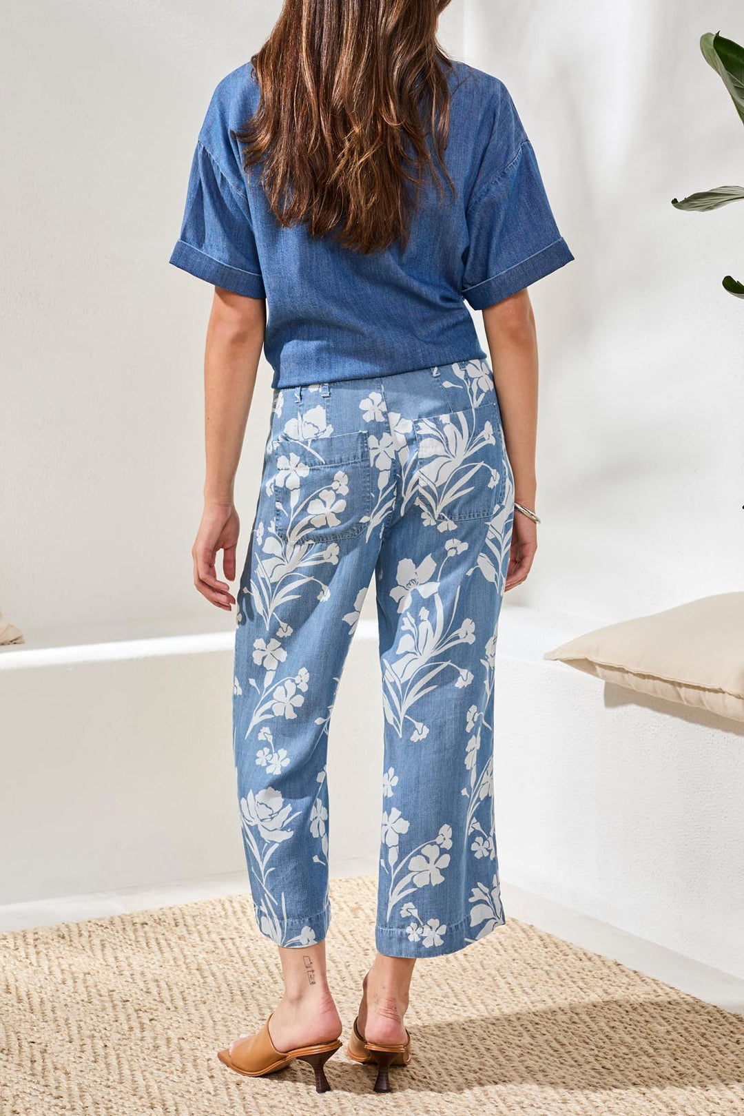 Tribal Flowy Wide Crop Pants