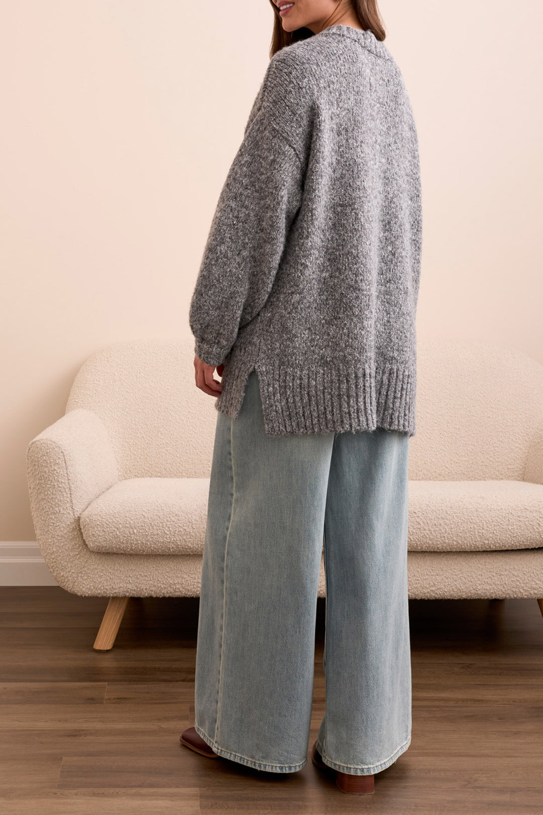 Tribal Oversized Puff Sleeve Sweater Cardigan