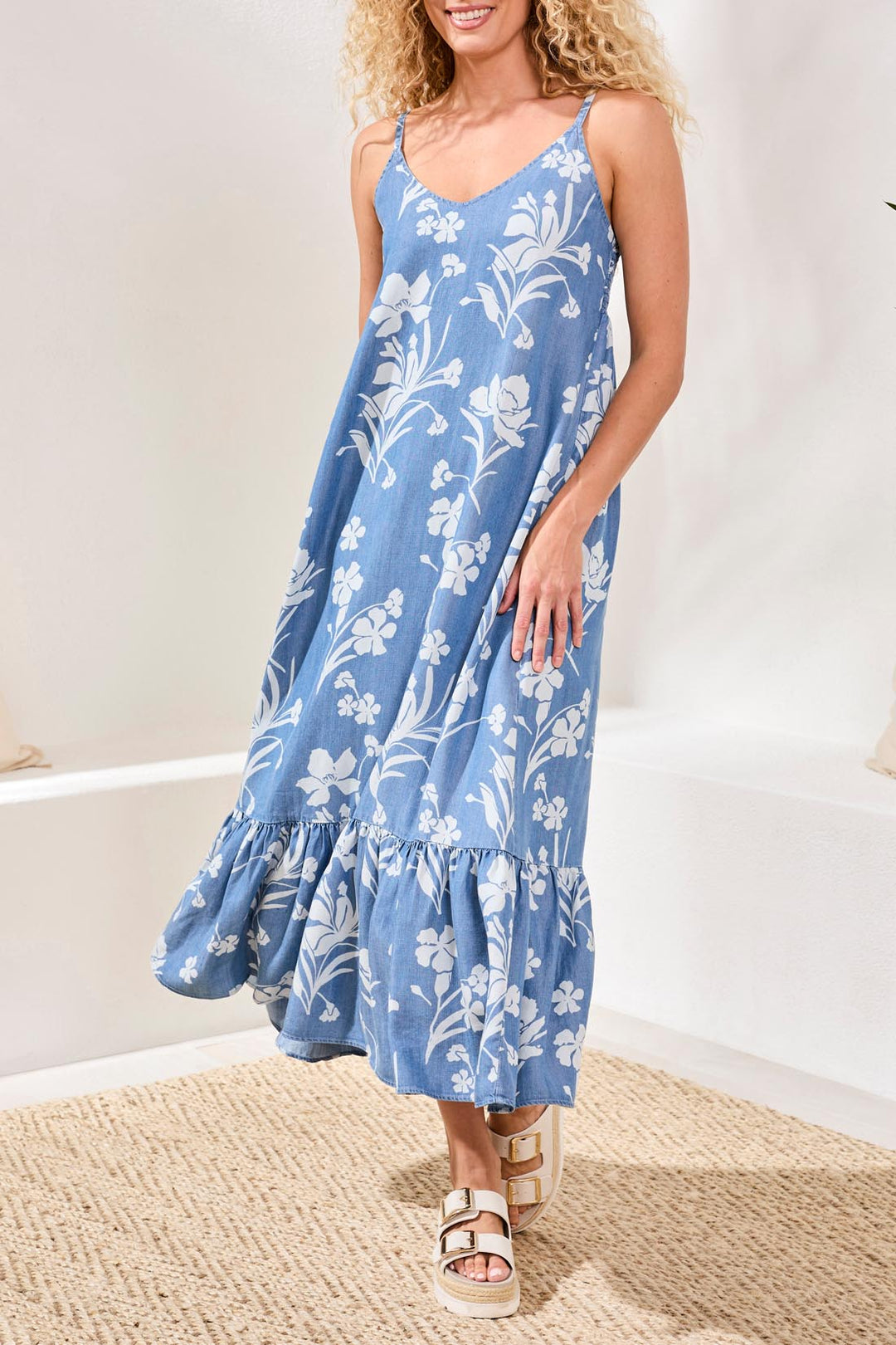 Tribal Floral Printed Maxi Dress