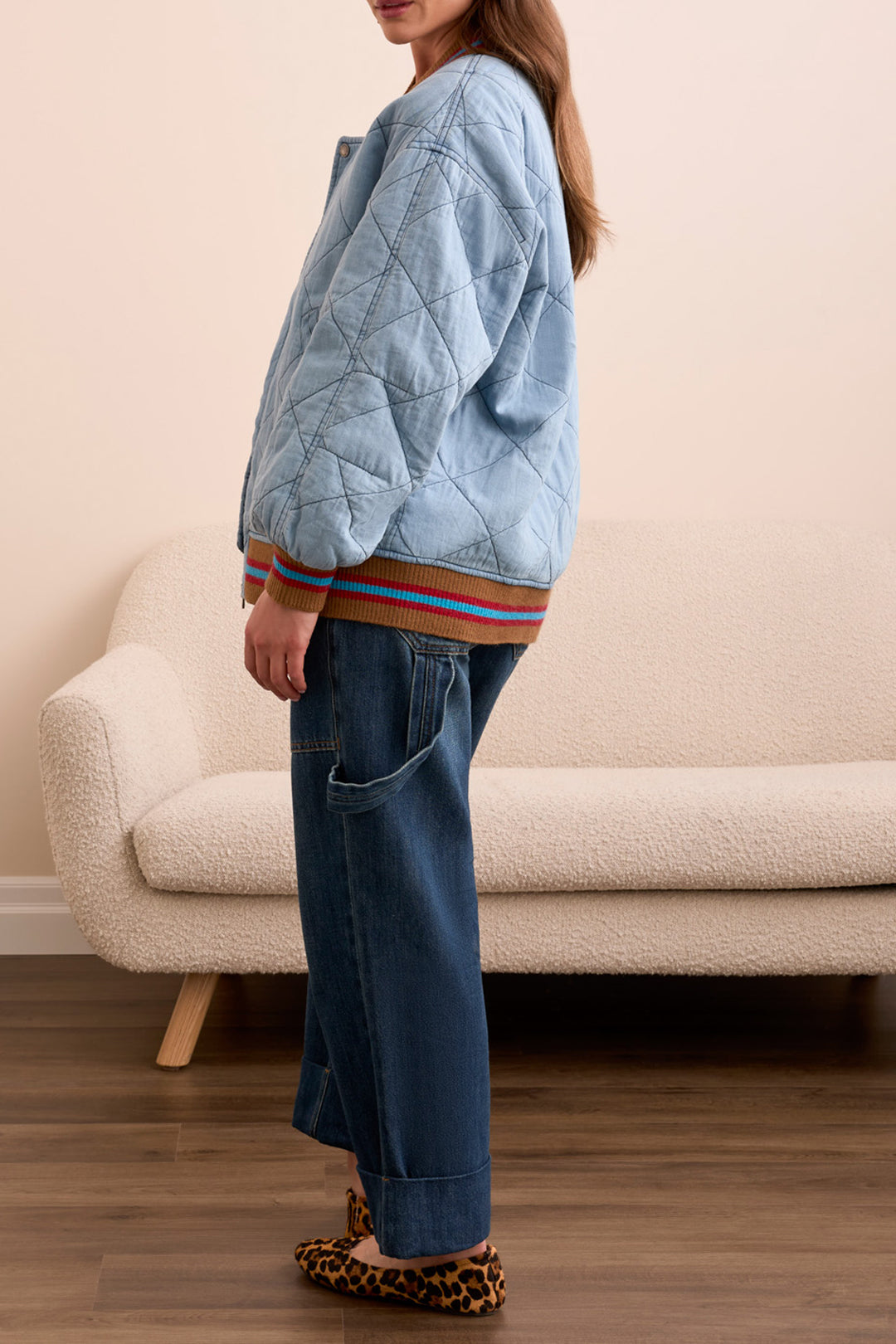 Tribal Quilted Bomber Jacket