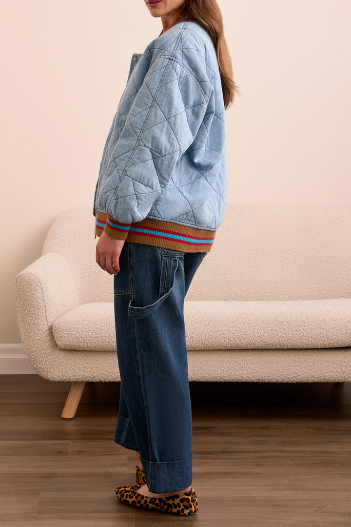 Tribal Quilted Bomber Jacket