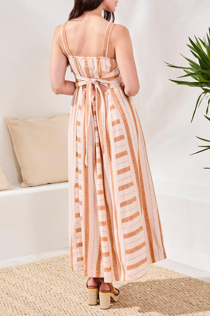 Tribal Maxi Dress with Tie Back Sash