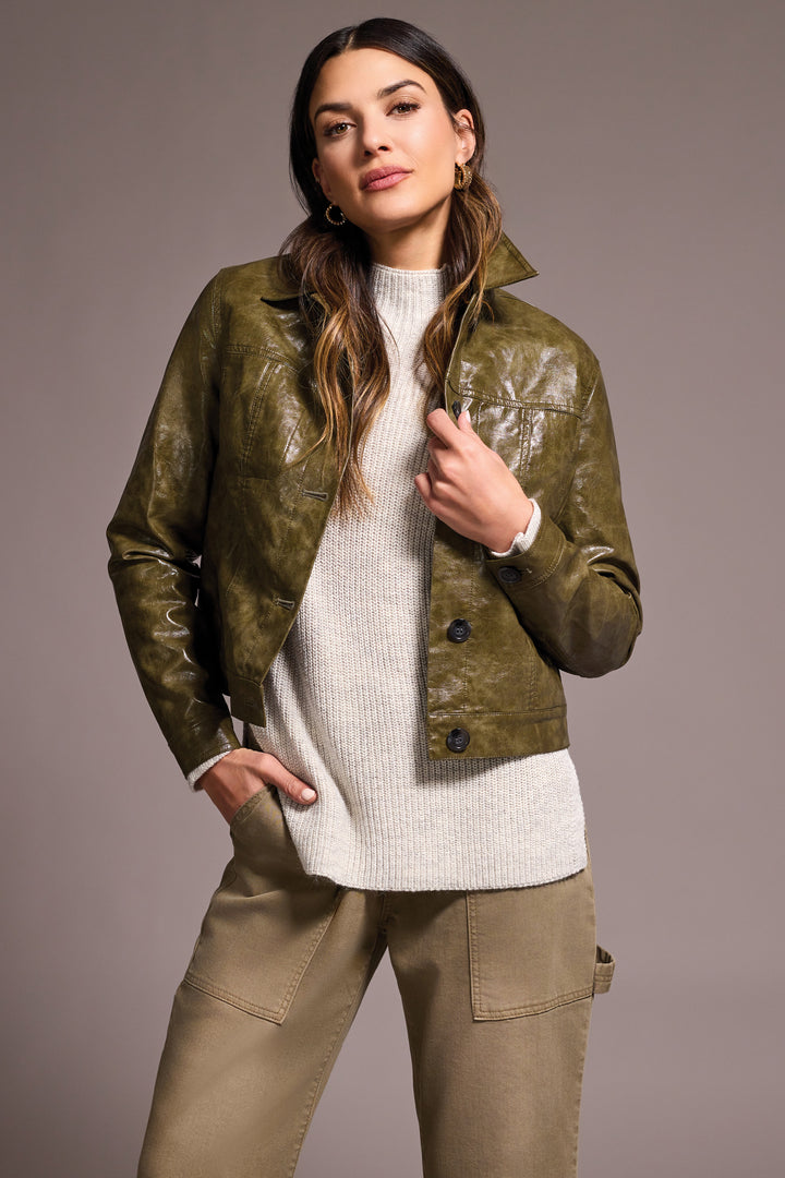 Tribal Button Front Collar Jacket