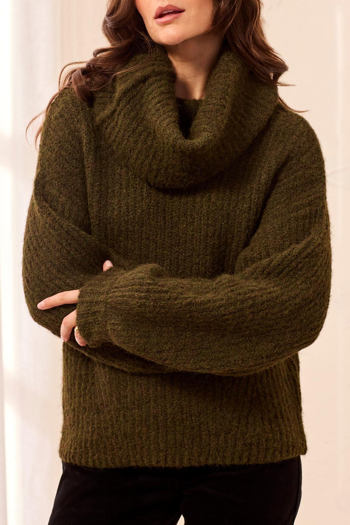 Tribal Drama Funnel Neck Sweater