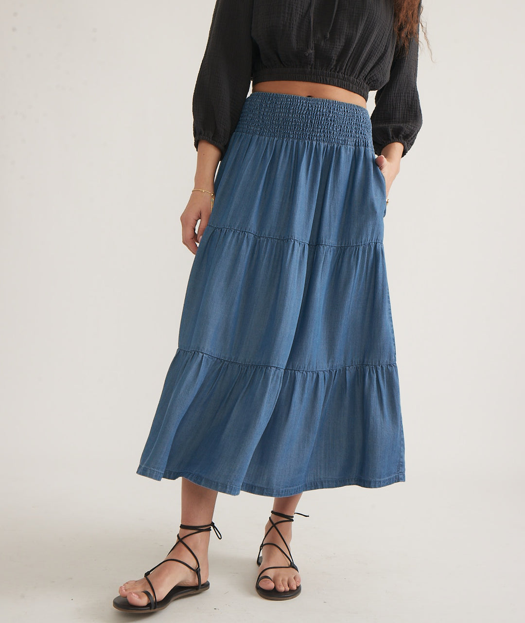 Marine Layer Corinne Chambray Maxi Skirt