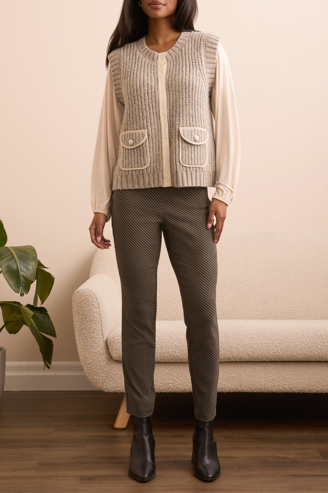 Tribal Sleeveless Vest with Pockets