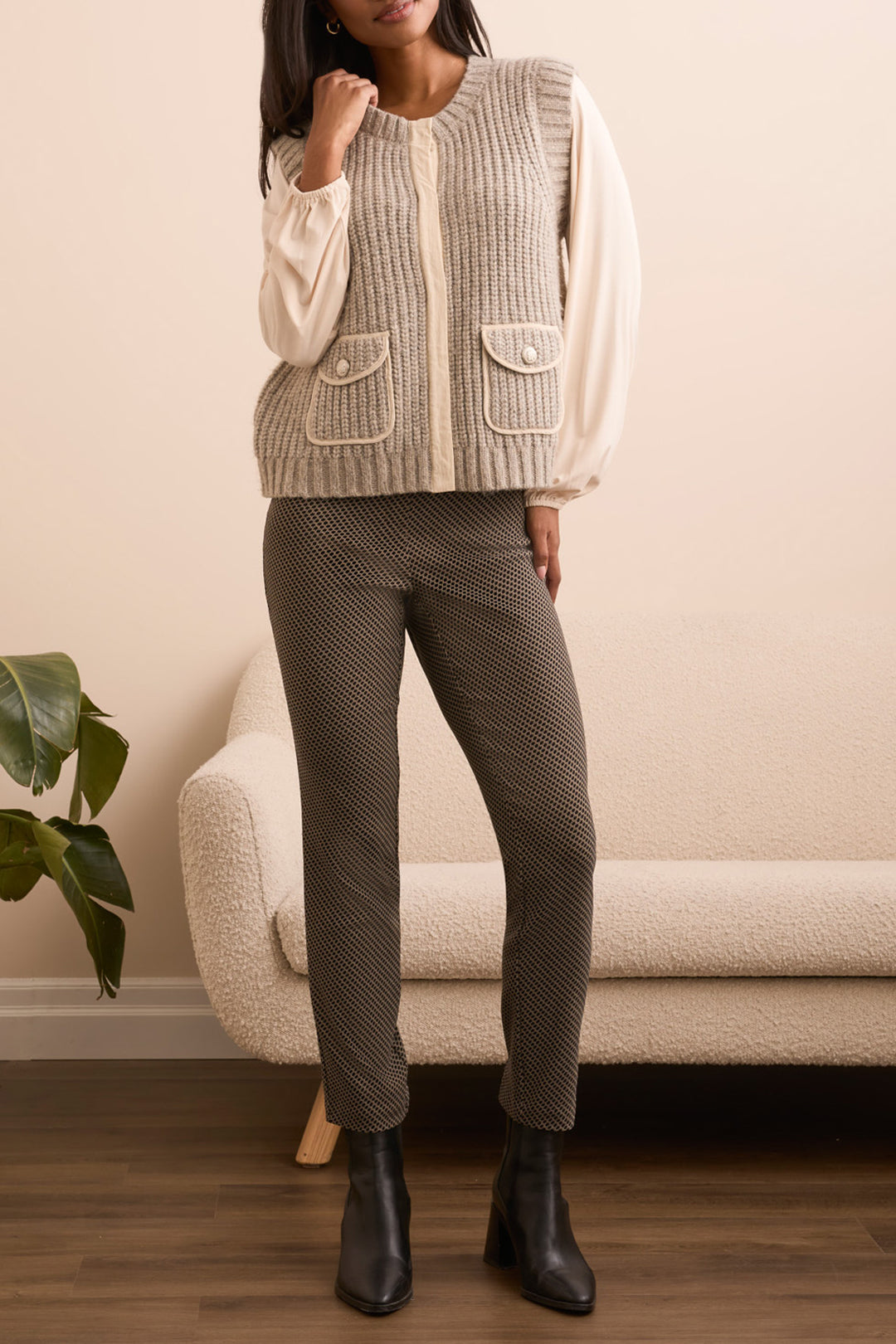 Tribal Sleeveless Vest with Pockets