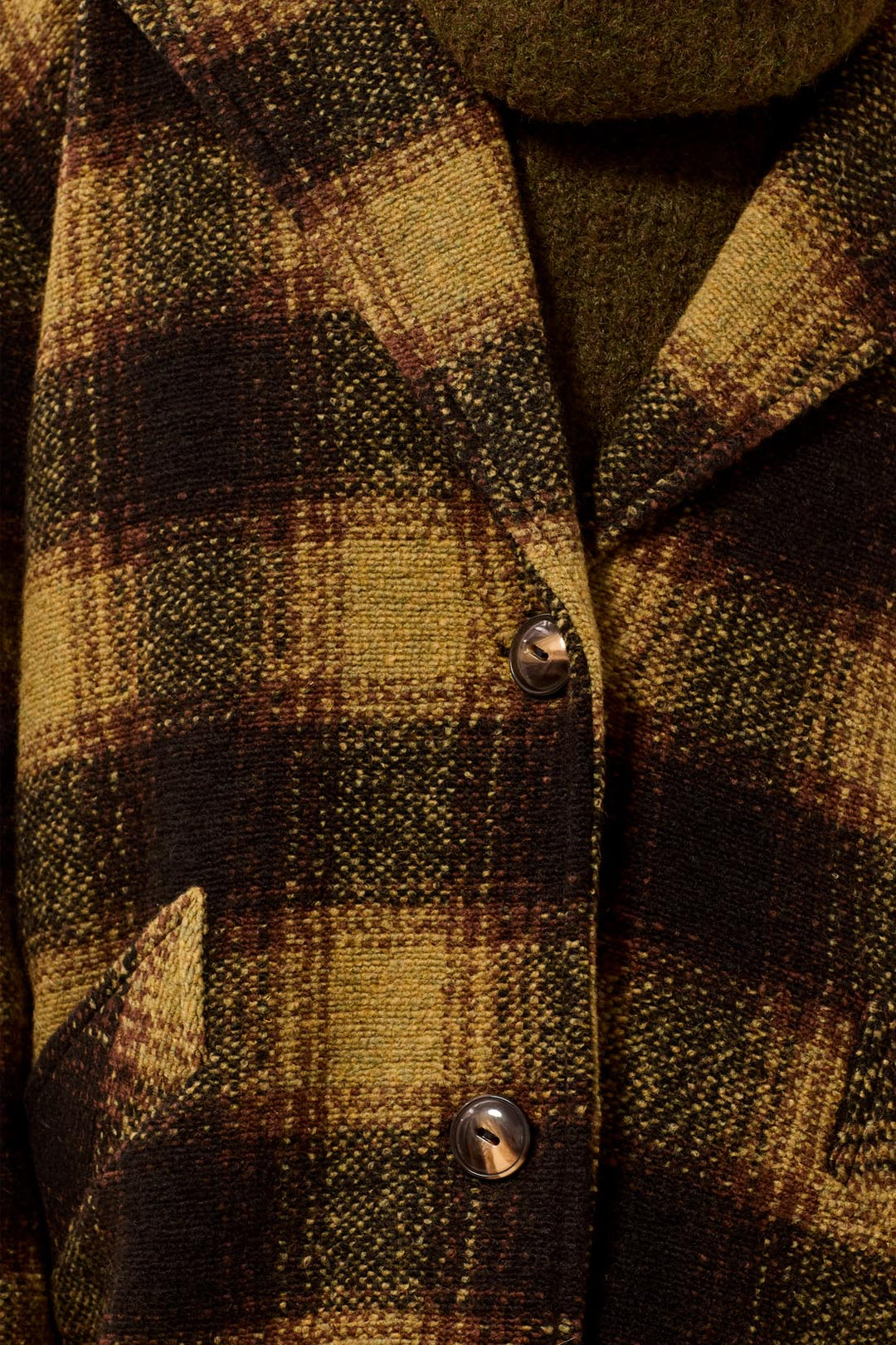 Tribal Lined Cocoon Plaid Coat
