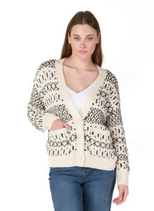 Strukturierter Fairisle-Pullover-Cardigan von Room 34