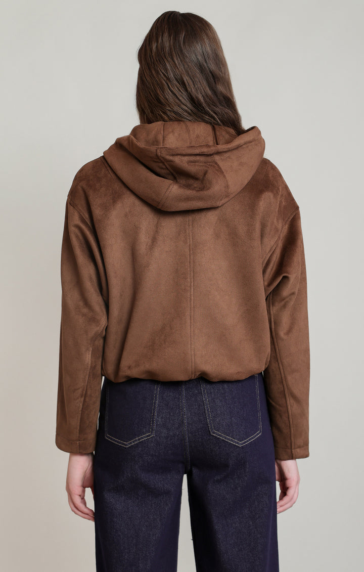 Dex Faux Suede Hooded Bomber