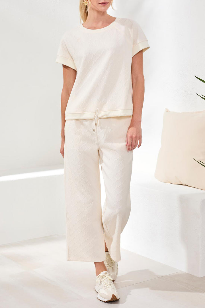 Tribal Crew Neck Top With Drawstring