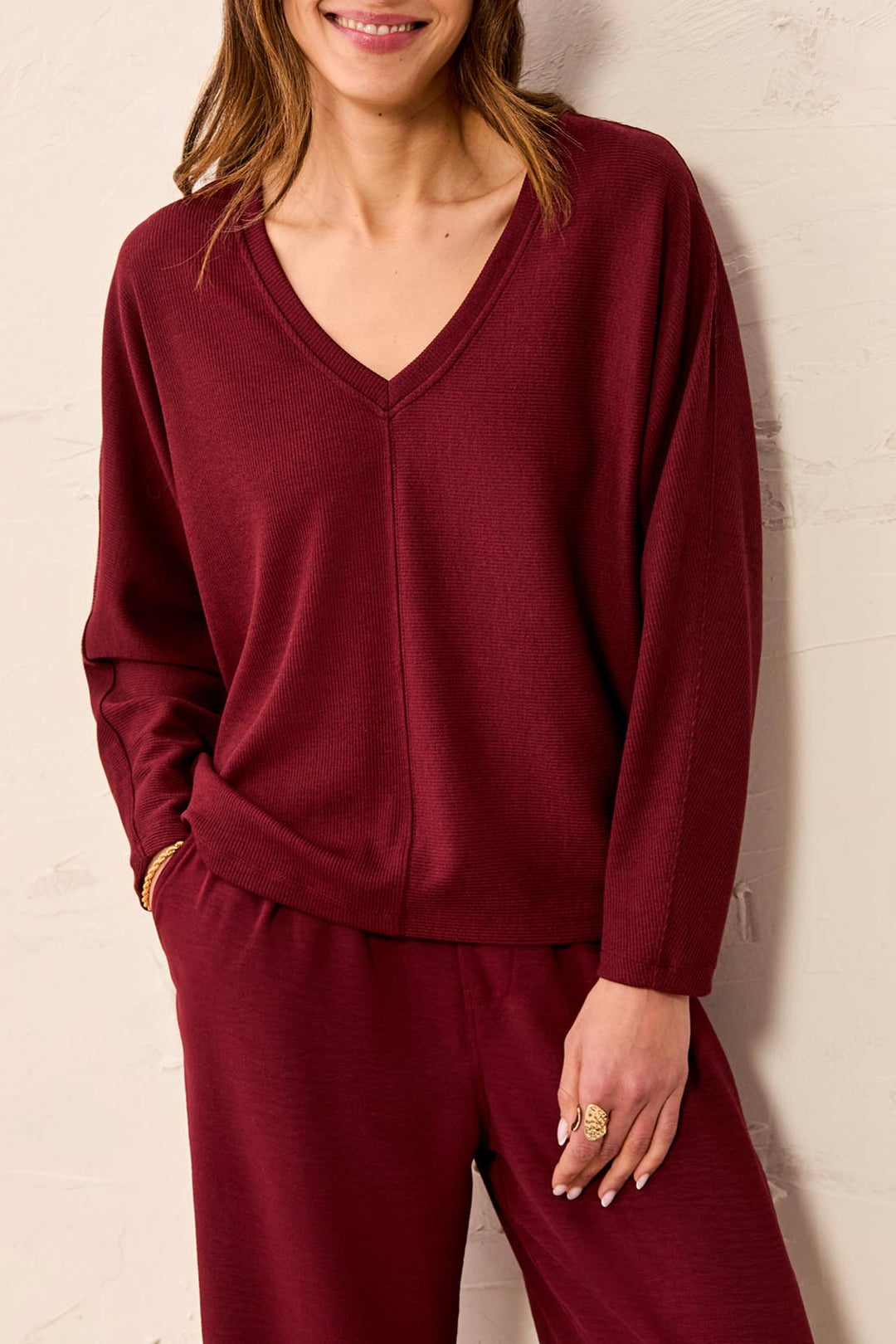 Tribal Dolman V-Neck Top