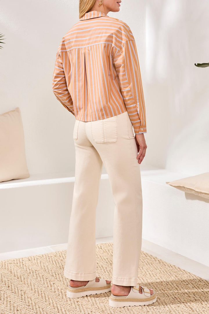 Tribal Drop Shoulder Popover Blouse