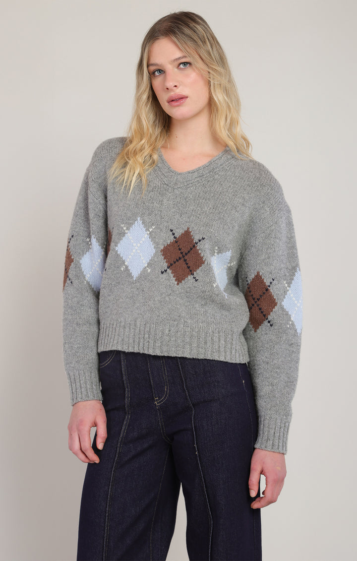 Room34 Argyle Sweater Top