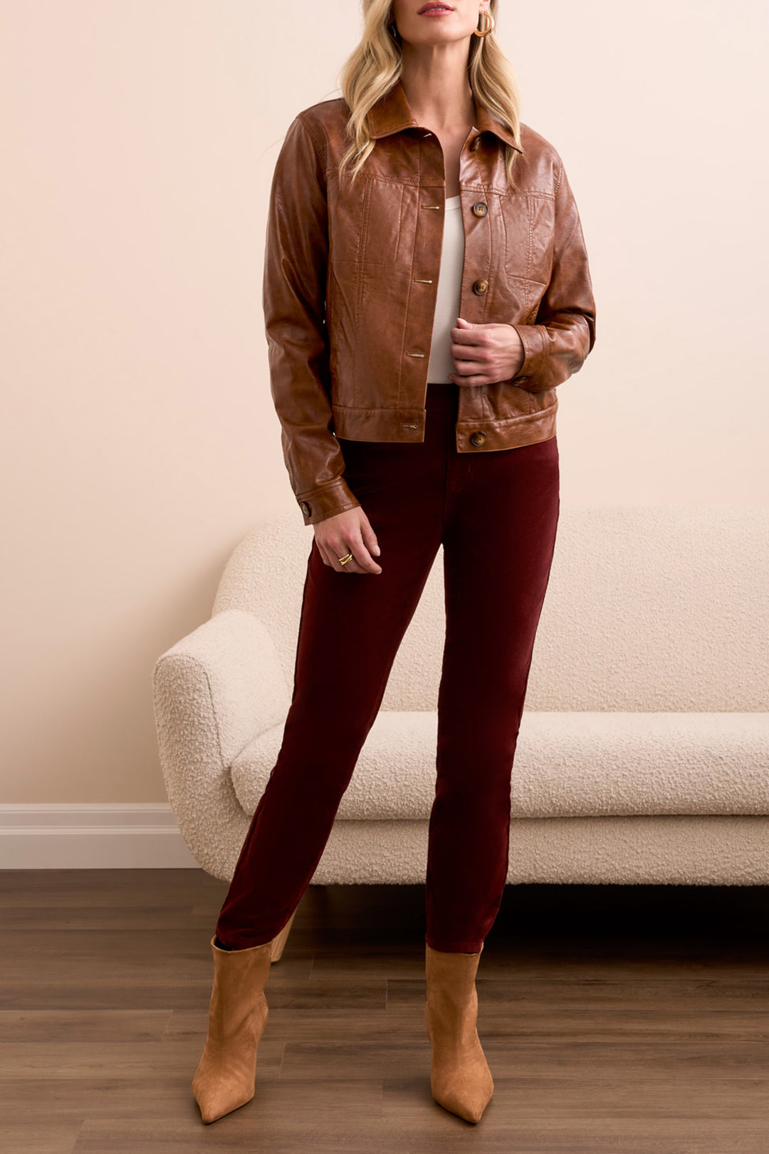 Tribal Button Front Collar Jacket