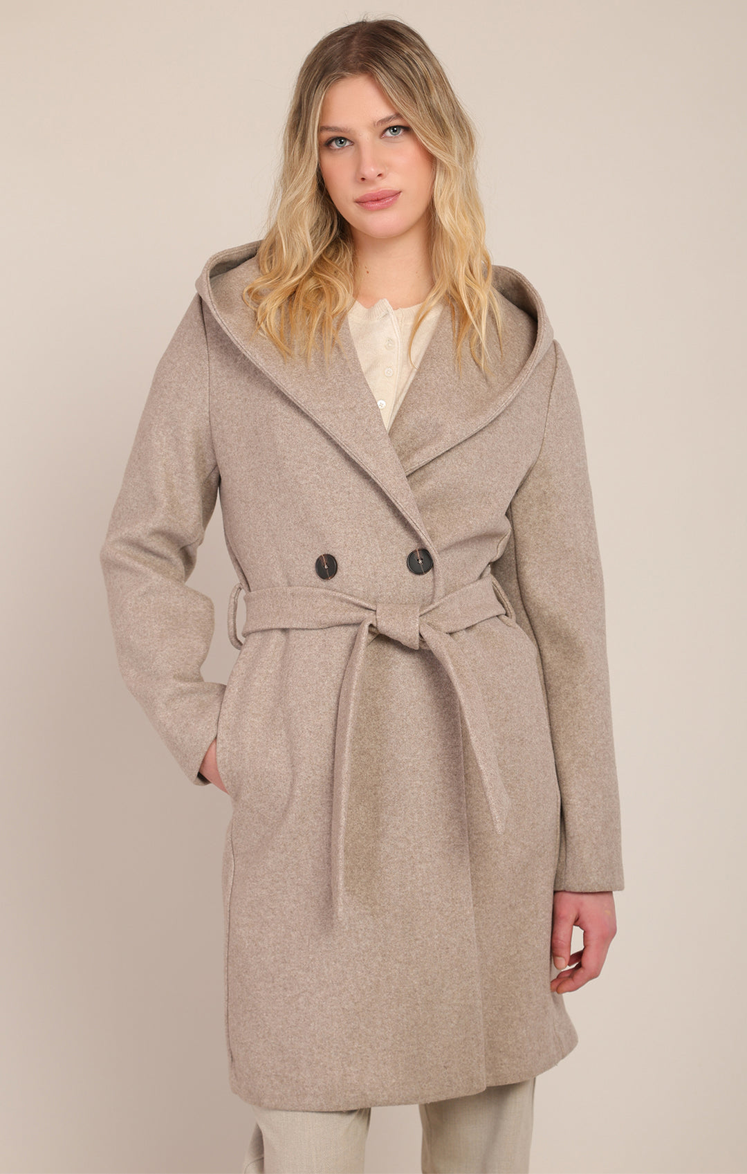 Room34 Belted Hooded Coat