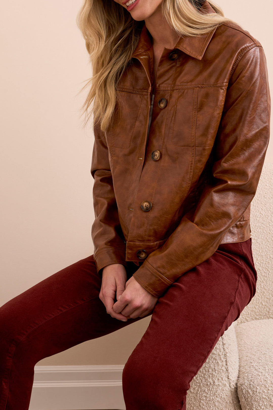 Tribal Button Front Collar Jacket