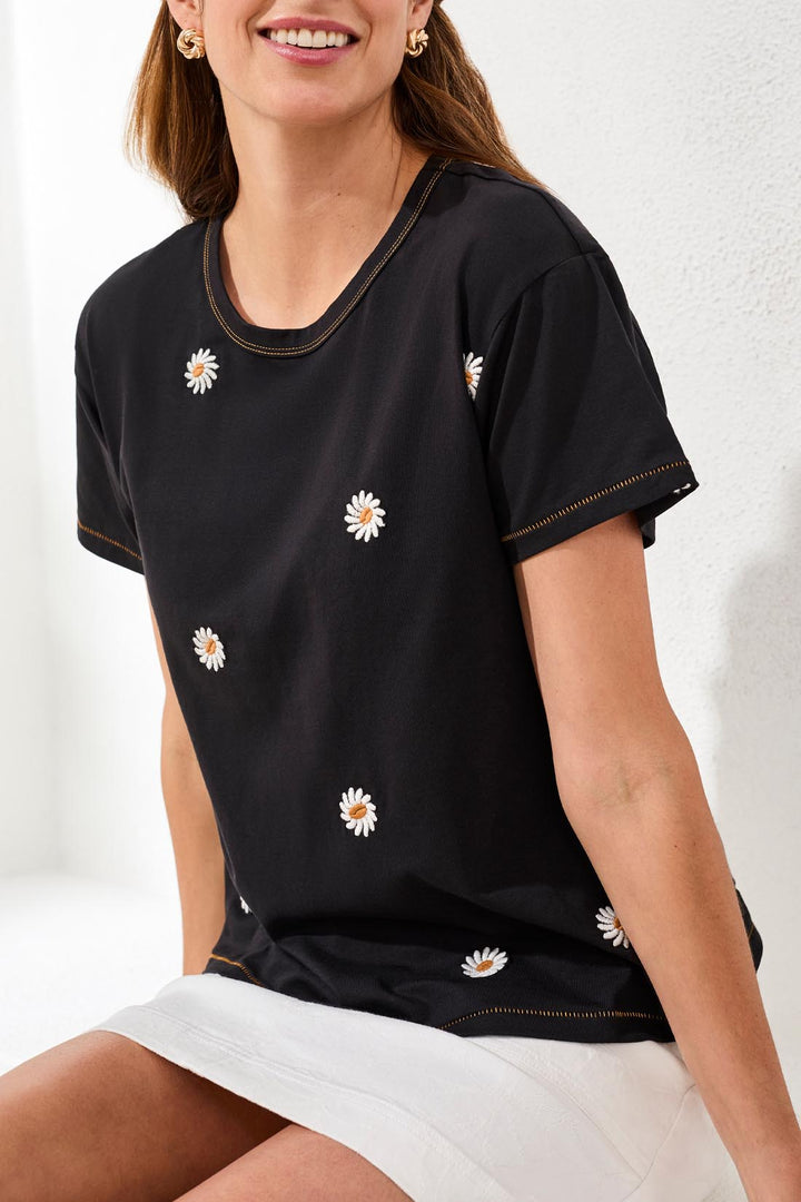 Tribal Embroidered Short Sleeve Tee