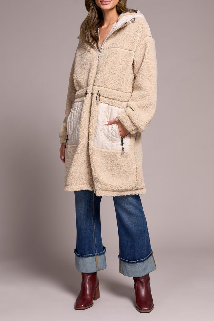 Tribal Long Sleeve Front Zip Coat with Hood